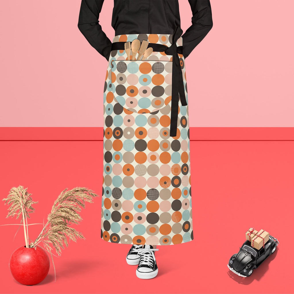 Abstract Retro D2 Apron | Adjustable, Free Size & Waist Tiebacks - Aprons Waist to Feet - ArtzFolio.com