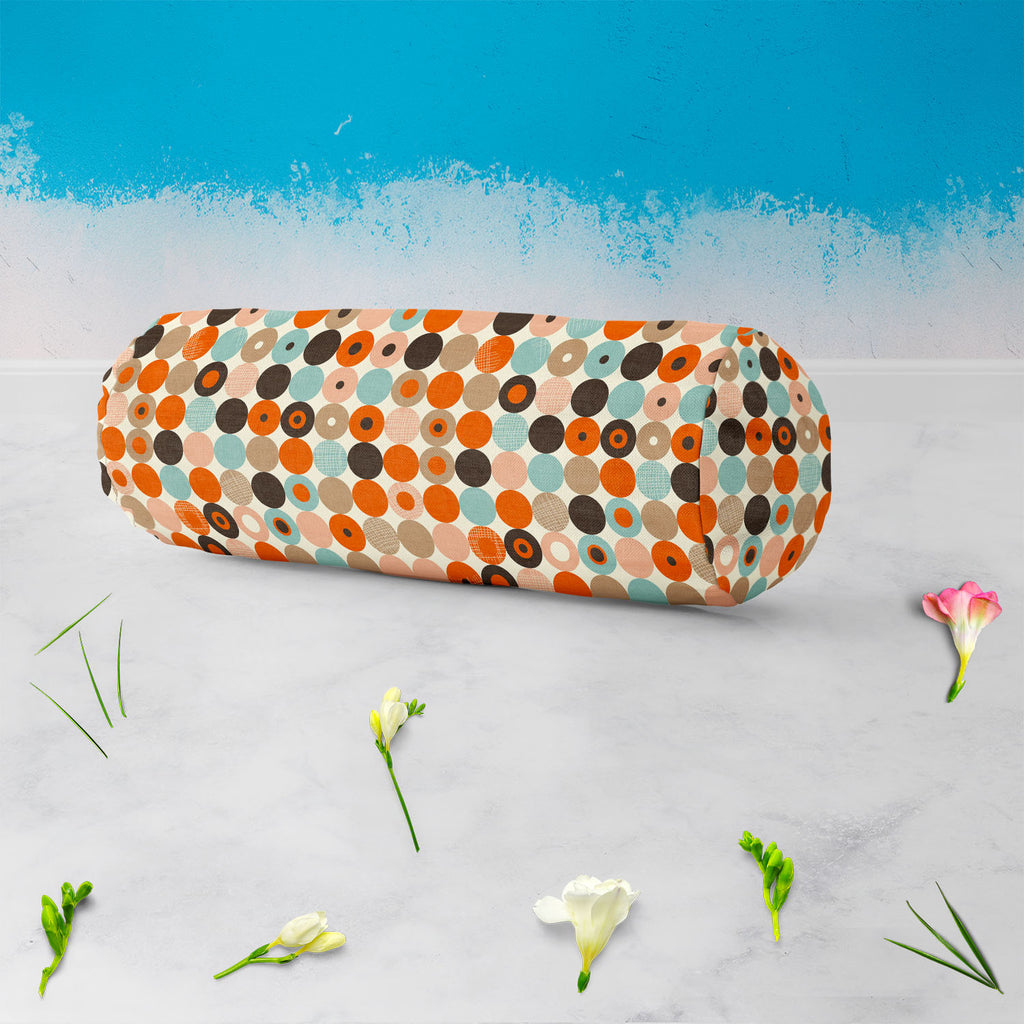 Abstract Retro D2 Bolster Cover Booster Cases | Concealed Zipper Opening - Bolster Covers - ArtzFolio.com
