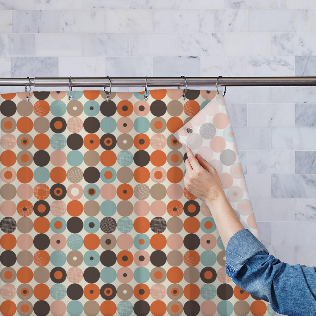 Abstract Retro D2 Washable Waterproof Shower Curtain - Shower Curtains - ArtzFolio.com