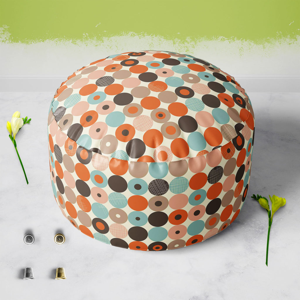 Abstract Retro D2 Footstool Footrest Puffy Pouffe Ottoman Bean Bag | Canvas Fabric - Footstools - ArtzFolio.com