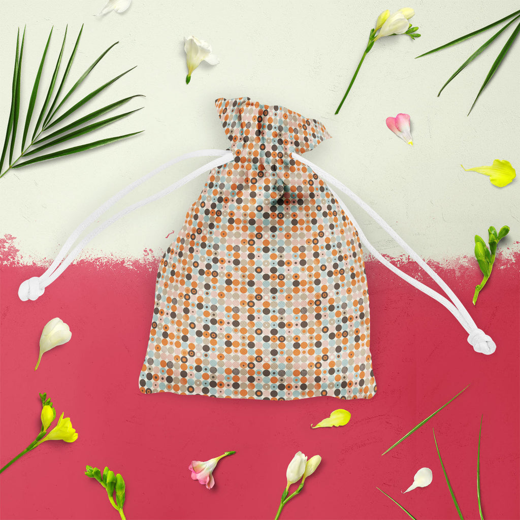 Abstract Retro D2 Pouch Wrist Potli Bag | Bag for Weddings & Casual Parties - Drawstring Pouches - ArtzFolio.com