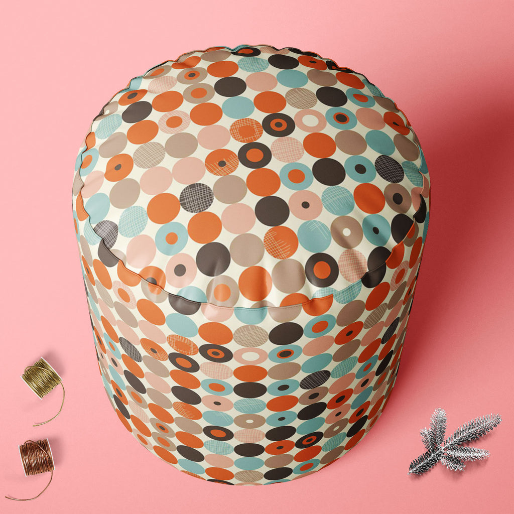 Abstract Retro D2 Footstool Footrest Puffy Pouffe Ottoman Bean Bag | Canvas Fabric - Footstools - ArtzFolio.com