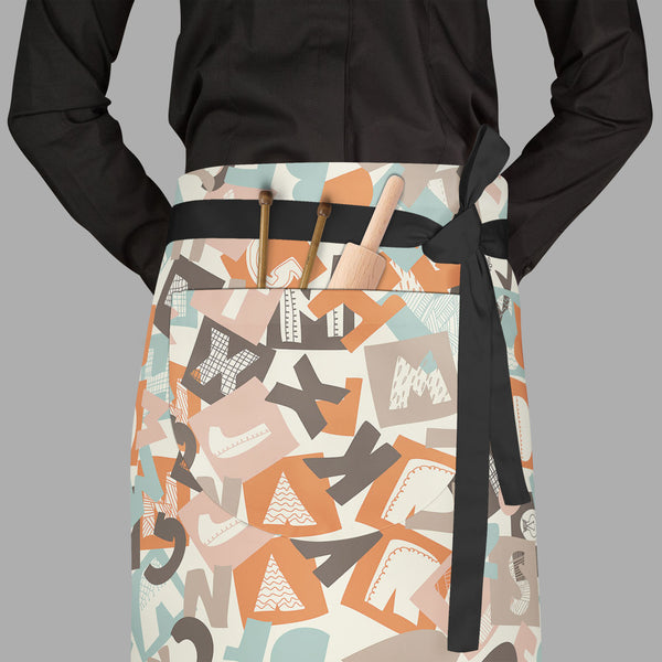 Alphabet Apron | Adjustable, Free Size & Waist Tiebacks-Aprons Waist to Feet-APR_WS_FT-IC 5007265 IC 5007265, Abstract Expressionism, Abstracts, Alphabets, Ancient, Art and Paintings, Black, Black and White, Calligraphy, Decorative, Digital, Digital Art, Drawing, Education, English, Graffiti, Graphic, Historical, Illustrations, Medieval, Patterns, Retro, Schools, Semi Abstract, Signs, Signs and Symbols, Sketches, Symbols, Text, Typography, Universities, Vintage, White, alphabet, full-length, waist, to, feet