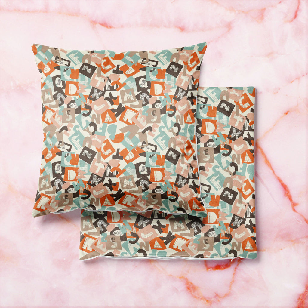 Alphabet Cushion Cover Throw Pillow-Cushion Covers-CUS_CV-IC 5007265 IC 5007265, Abstract Expressionism, Abstracts, Alphabets, Ancient, Art and Paintings, Black, Black and White, Calligraphy, Decorative, Digital, Digital Art, Drawing, Education, English, Graffiti, Graphic, Historical, Illustrations, Medieval, Patterns, Retro, Schools, Semi Abstract, Signs, Signs and Symbols, Sketches, Symbols, Text, Typography, Universities, Vintage, White, alphabet, cushion, cover, throw, pillow, abc, abstract, art, artist