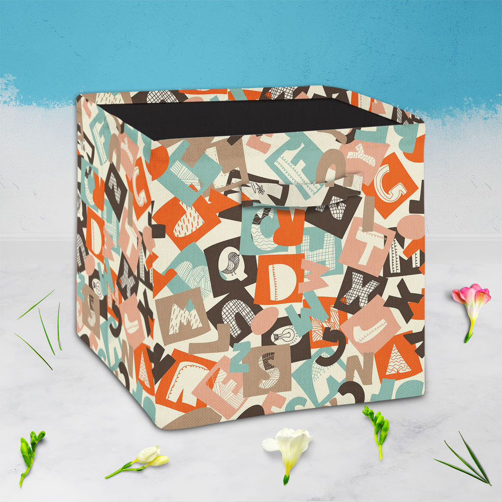 Alphabet Foldable Open Storage Bin | Organizer Box, Toy Basket, Shelf Box, Laundry Bag | Canvas Fabric-Storage Bins-STR_BI_CB-IC 5007265 IC 5007265, Abstract Expressionism, Abstracts, Alphabets, Ancient, Art and Paintings, Black, Black and White, Calligraphy, Decorative, Digital, Digital Art, Drawing, Education, English, Graffiti, Graphic, Historical, Illustrations, Medieval, Patterns, Retro, Schools, Semi Abstract, Signs, Signs and Symbols, Sketches, Symbols, Text, Typography, Universities, Vintage, White,