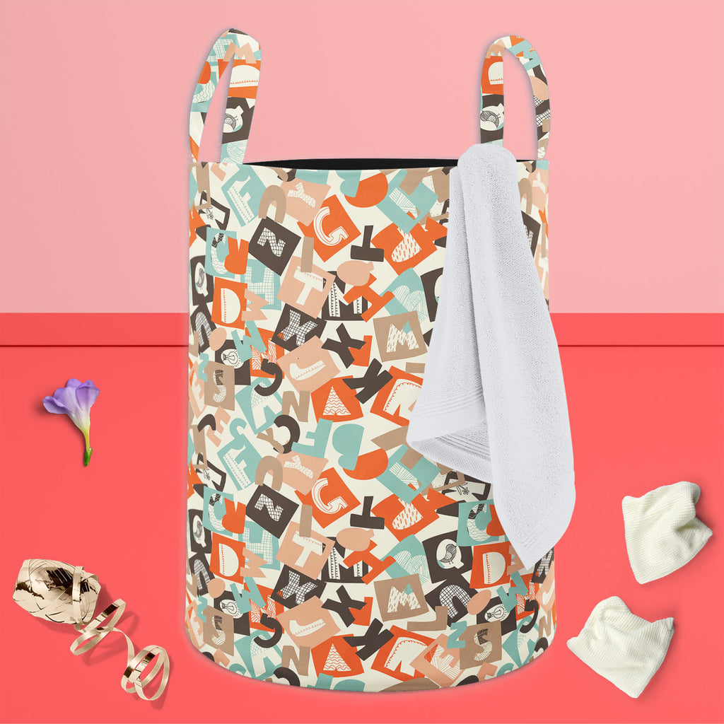 Alphabet Foldable Open Storage Bin | Organizer Box, Toy Basket, Shelf Box, Laundry Bag | Canvas Fabric-Storage Bins-STR_BI_CB-IC 5007265 IC 5007265, Abstract Expressionism, Abstracts, Alphabets, Ancient, Art and Paintings, Black, Black and White, Calligraphy, Decorative, Digital, Digital Art, Drawing, Education, English, Graffiti, Graphic, Historical, Illustrations, Medieval, Patterns, Retro, Schools, Semi Abstract, Signs, Signs and Symbols, Sketches, Symbols, Text, Typography, Universities, Vintage, White,