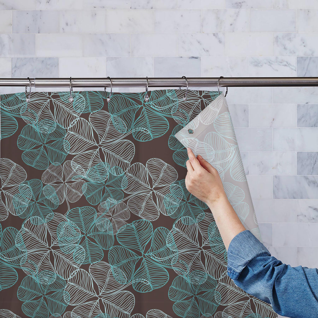 Clover Washable Waterproof Shower Curtain-Shower Curtains-CUR_SH-IC 5007267 IC 5007267, Abstract Expressionism, Abstracts, Ancient, Art and Paintings, Black, Black and White, Botanical, Culture, Decorative, Ethnic, Floral, Flowers, Historical, Illustrations, Medieval, Nature, Patterns, Semi Abstract, Traditional, Tribal, Vintage, Wedding, White, Wooden, World Culture, clover, washable, waterproof, shower, curtain, pattern, abstract, background, art, backdrop, botany, color, decor, element, fabric, flower, f