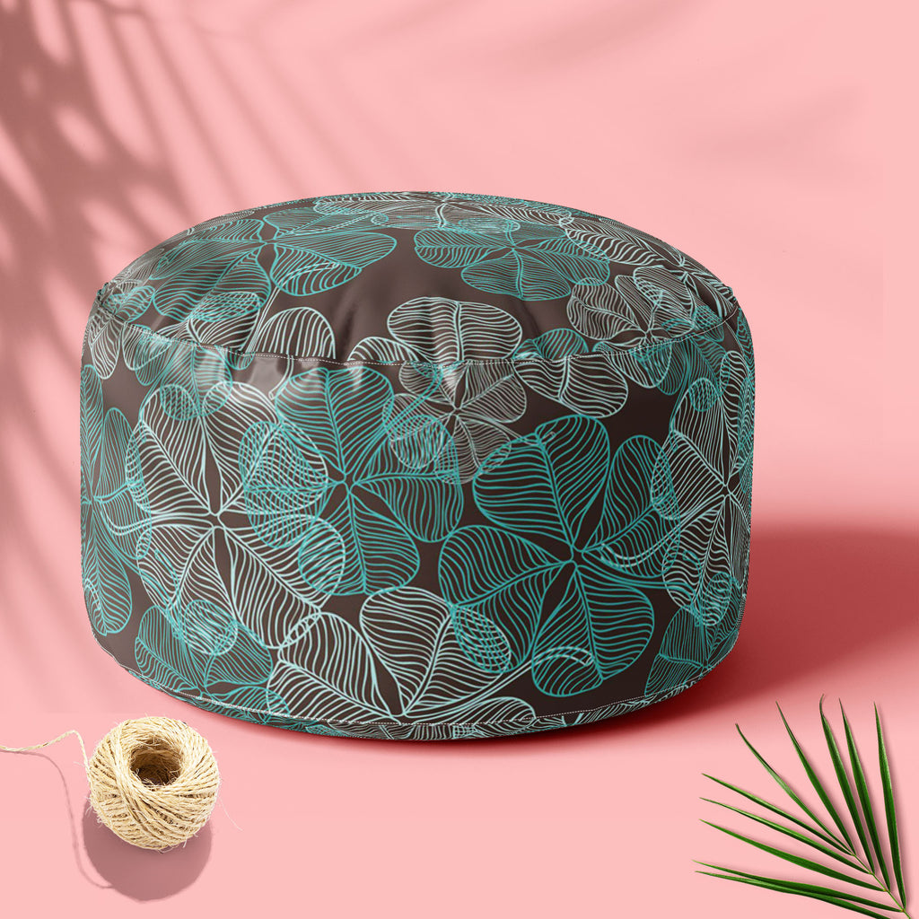 Clover Footstool Footrest Puffy Pouffe Ottoman Bean Bag | Canvas Fabric-Footstools-FST_CB_BN-IC 5007267 IC 5007267, Abstract Expressionism, Abstracts, Ancient, Art and Paintings, Black, Black and White, Botanical, Culture, Decorative, Ethnic, Floral, Flowers, Historical, Illustrations, Medieval, Nature, Patterns, Semi Abstract, Traditional, Tribal, Vintage, Wedding, White, Wooden, World Culture, clover, footstool, footrest, puffy, pouffe, ottoman, bean, bag, canvas, fabric, pattern, abstract, background, ar