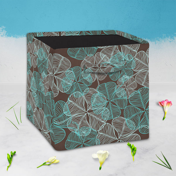Clover Foldable Open Storage Bin | Organizer Box, Toy Basket, Shelf Box, Laundry Bag | Canvas Fabric-Storage Bins-STR_BI_CB-IC 5007267 IC 5007267, Abstract Expressionism, Abstracts, Ancient, Art and Paintings, Black, Black and White, Botanical, Culture, Decorative, Ethnic, Floral, Flowers, Historical, Illustrations, Medieval, Nature, Patterns, Semi Abstract, Traditional, Tribal, Vintage, Wedding, White, Wooden, World Culture, clover, foldable, open, storage, bin, organizer, box, toy, basket, shelf, laundry,