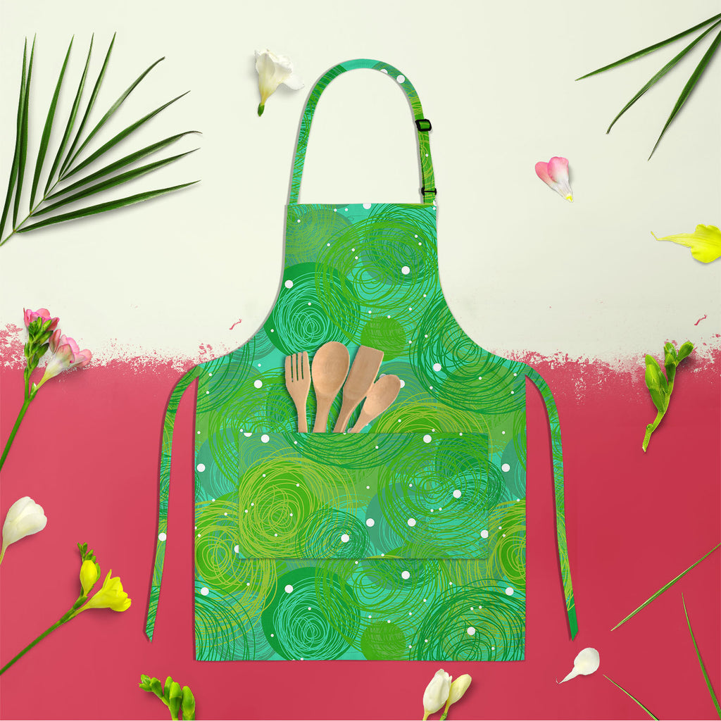 Green Bubble Apron | Adjustable, Free Size & Waist Tiebacks-Aprons Neck to Knee-APR_NK_KN-IC 5007269 IC 5007269, Abstract Expressionism, Abstracts, Art and Paintings, Black and White, Circle, Drawing, Hand Drawn, Patterns, Semi Abstract, Signs, Signs and Symbols, White, green, bubble, apron, adjustable, free, size, waist, tiebacks, abstract, background, art, artistic, artwork, blue, childish, cute, decor, design, doodle, dreamy, ecological, ellipse, environmental, grass, hand, drawn, line, oval, pattern, ro