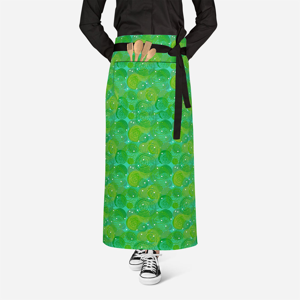 Green Bubble Apron | Adjustable, Free Size & Waist Tiebacks-Aprons Waist to Knee-APR_WS_FT-IC 5007269 IC 5007269, Abstract Expressionism, Abstracts, Art and Paintings, Black and White, Circle, Drawing, Hand Drawn, Patterns, Semi Abstract, Signs, Signs and Symbols, White, green, bubble, apron, adjustable, free, size, waist, tiebacks, abstract, background, art, artistic, artwork, blue, childish, cute, decor, design, doodle, dreamy, ecological, ellipse, environmental, grass, hand, drawn, line, oval, pattern, r