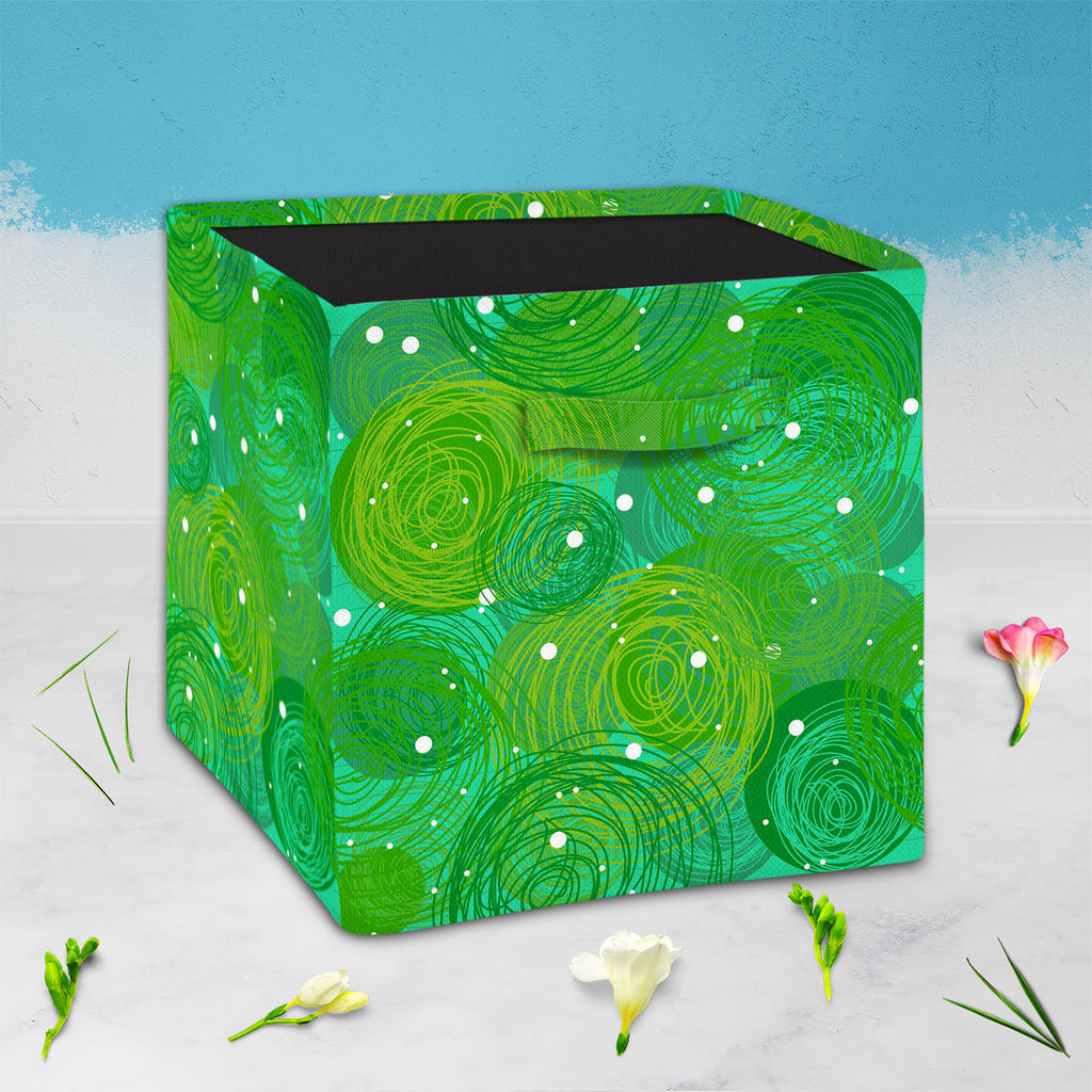 Green Bubble Foldable Open Storage Bin | Organizer Box, Toy Basket, Shelf Box, Laundry Bag | Canvas Fabric-Storage Bins-STR_BI_CB-IC 5007269 IC 5007269, Abstract Expressionism, Abstracts, Art and Paintings, Black and White, Circle, Drawing, Hand Drawn, Patterns, Semi Abstract, Signs, Signs and Symbols, White, green, bubble, foldable, open, storage, bin, organizer, box, toy, basket, shelf, laundry, bag, canvas, fabric, abstract, background, art, artistic, artwork, blue, childish, cute, decor, design, doodle,
