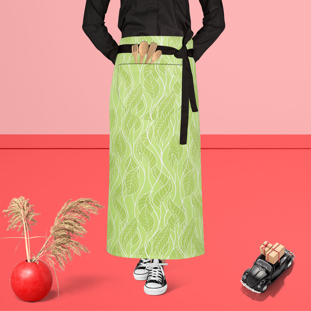 Spring Leaves D2 Apron | Adjustable, Free Size & Waist Tiebacks-Aprons Waist to Feet-APR_WS_FT-IC 5007272 IC 5007272, Abstract Expressionism, Abstracts, Ancient, Art and Paintings, Black, Black and White, Botanical, Decorative, Fashion, Floral, Flowers, Historical, Illustrations, Medieval, Nature, Patterns, Retro, Scenic, Seasons, Semi Abstract, Vintage, spring, leaves, d2, apron, adjustable, free, size, waist, tiebacks, pattern, leaf, seamless, abstract, background, art, autumn, backdrop, botany, color, de