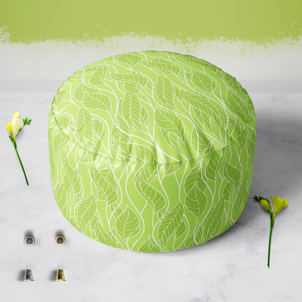 Spring Leaves D2 Footstool Footrest Puffy Pouffe Ottoman Bean Bag | Canvas Fabric-Footstools-FST_CB_BN-IC 5007272 IC 5007272, Abstract Expressionism, Abstracts, Ancient, Art and Paintings, Black, Black and White, Botanical, Decorative, Fashion, Floral, Flowers, Historical, Illustrations, Medieval, Nature, Patterns, Retro, Scenic, Seasons, Semi Abstract, Vintage, spring, leaves, d2, footstool, footrest, puffy, pouffe, ottoman, bean, bag, canvas, fabric, pattern, leaf, seamless, abstract, background, art, aut