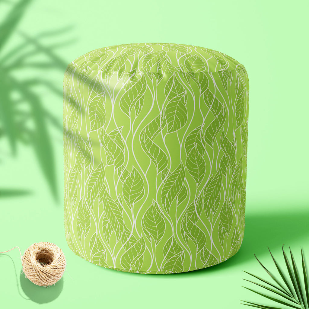 Spring Leaves D2 Footstool Footrest Puffy Pouffe Ottoman Bean Bag | Canvas Fabric-Footstools-FST_CB_BN-IC 5007272 IC 5007272, Abstract Expressionism, Abstracts, Ancient, Art and Paintings, Black, Black and White, Botanical, Decorative, Fashion, Floral, Flowers, Historical, Illustrations, Medieval, Nature, Patterns, Retro, Scenic, Seasons, Semi Abstract, Vintage, spring, leaves, d2, footstool, footrest, puffy, pouffe, ottoman, bean, bag, canvas, fabric, pattern, leaf, seamless, abstract, background, art, aut