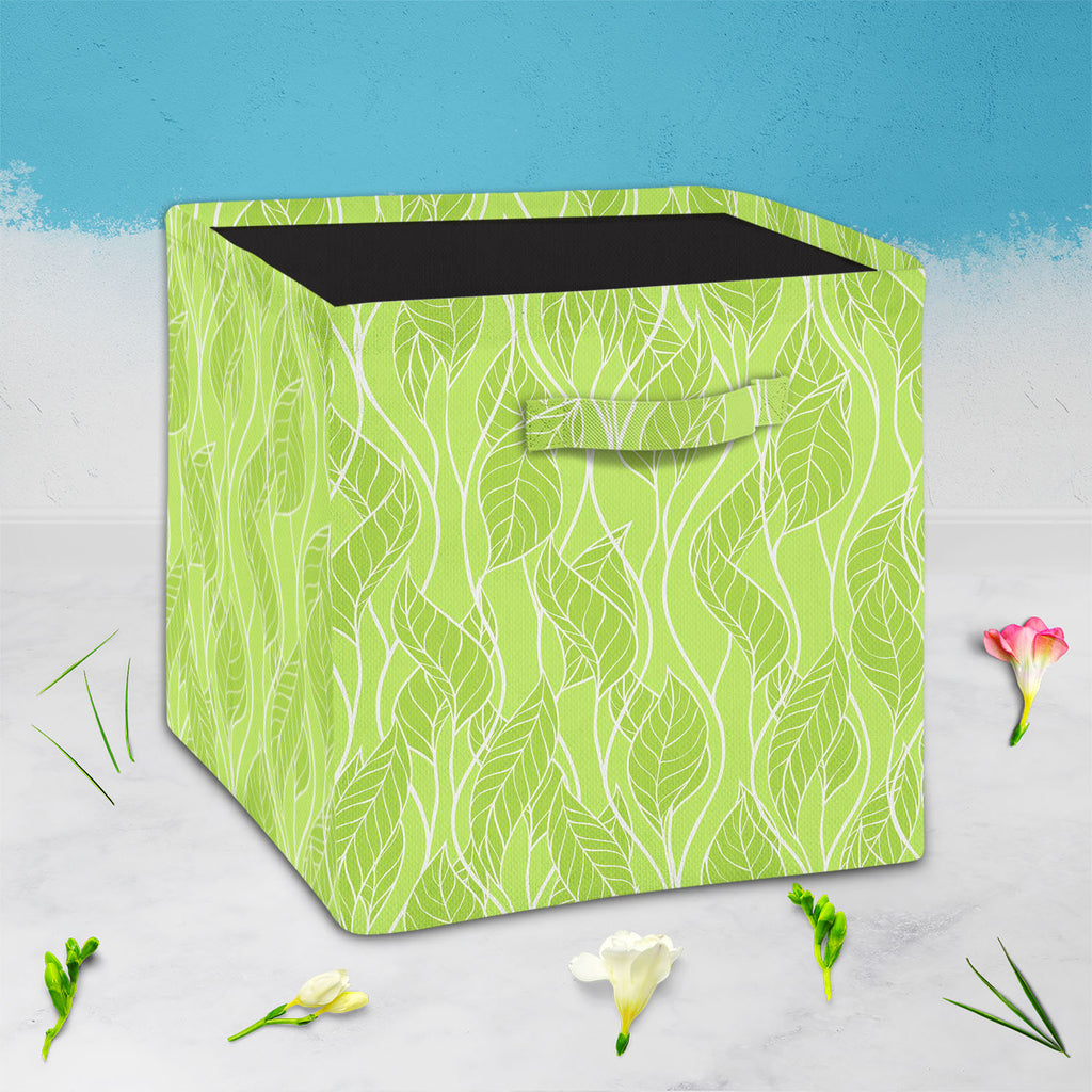 Spring Leaves D2 Foldable Open Storage Bin | Organizer Box, Toy Basket, Shelf Box, Laundry Bag | Canvas Fabric-Storage Bins-STR_BI_CB-IC 5007272 IC 5007272, Abstract Expressionism, Abstracts, Ancient, Art and Paintings, Black, Black and White, Botanical, Decorative, Fashion, Floral, Flowers, Historical, Illustrations, Medieval, Nature, Patterns, Retro, Scenic, Seasons, Semi Abstract, Vintage, spring, leaves, d2, foldable, open, storage, bin, organizer, box, toy, basket, shelf, laundry, bag, canvas, fabric, 