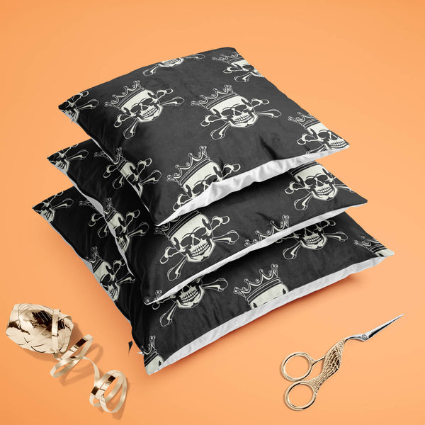 Crown Skull Cushion Cover Throw Pillow-Cushion Covers-CUS_CV-IC 5007279 IC 5007279, Ancient, Animated Cartoons, Art and Paintings, Black, Black and White, Caricature, Cartoons, Fashion, Historical, Icons, Illustrations, Love, Medieval, Patterns, Romance, Signs, Signs and Symbols, Symbols, Vintage, crown, skull, cushion, cover, throw, pillow, case, for, sofa, living, room, cotton, canvas, fabric, pattern, seamless, skulls, calavera, with, art, backgrounds, bone, cartoon, castle, decoration, element, history,