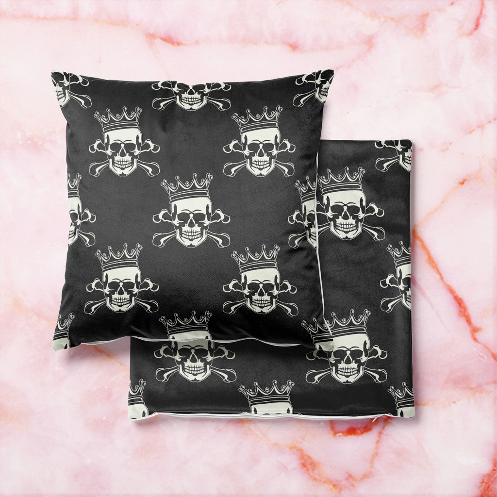 Crown Skull Cushion Cover Throw Pillow-Cushion Covers-CUS_CV-IC 5007279 IC 5007279, Ancient, Animated Cartoons, Art and Paintings, Black, Black and White, Caricature, Cartoons, Fashion, Historical, Icons, Illustrations, Love, Medieval, Patterns, Romance, Signs, Signs and Symbols, Symbols, Vintage, crown, skull, cushion, cover, throw, pillow, pattern, seamless, skulls, calavera, with, art, backgrounds, bone, cartoon, castle, decoration, element, fabric, history, icon, illustration, image, imagery, jolly, lea
