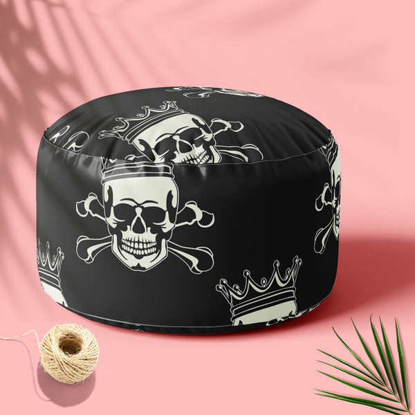 Crown Skull Footstool Footrest Puffy Pouffe Ottoman Bean Bag | Canvas Fabric-Footstools-FST_CB_BN-IC 5007279 IC 5007279, Ancient, Animated Cartoons, Art and Paintings, Black, Black and White, Caricature, Cartoons, Fashion, Historical, Icons, Illustrations, Love, Medieval, Patterns, Romance, Signs, Signs and Symbols, Symbols, Vintage, crown, skull, footstool, footrest, puffy, pouffe, ottoman, bean, bag, floor, cushion, pillow, canvas, fabric, pattern, seamless, skulls, calavera, with, art, backgrounds, bone,