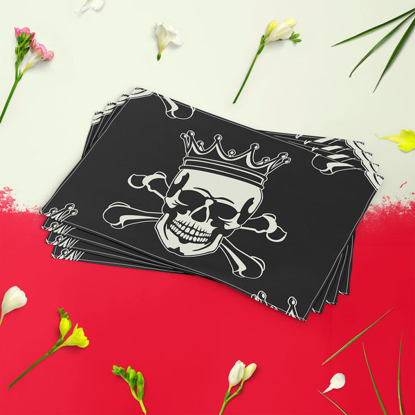 Crown Skull Table Mat Placemat-Table Place Mats Fabric-MAT_TB-IC 5007279 IC 5007279, Ancient, Animated Cartoons, Art and Paintings, Black, Black and White, Caricature, Cartoons, Fashion, Historical, Icons, Illustrations, Love, Medieval, Patterns, Romance, Signs, Signs and Symbols, Symbols, Vintage, crown, skull, table, mat, placemat, for, dining, center, cotton, canvas, fabric, pattern, seamless, skulls, calavera, with, art, backgrounds, bone, cartoon, castle, decoration, element, history, icon, illustratio
