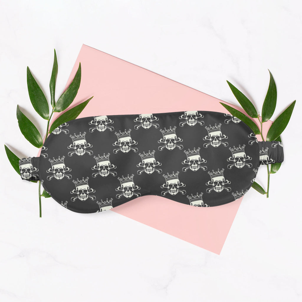 Crown Skull Sleeping Eye Pad Blackout Eye Cover | Soft Anti-Allergic Eco-Friendly Natural Mulberry Silk Fabric-Sleep Masks-MSK_SL_BS-IC 5007279 IC 5007279, Ancient, Animated Cartoons, Art and Paintings, Black, Black and White, Caricature, Cartoons, Fashion, Historical, Icons, Illustrations, Love, Medieval, Patterns, Romance, Signs, Signs and Symbols, Symbols, Vintage, crown, skull, sleeping, eye, pad, blackout, cover, soft, anti-allergic, eco-friendly, natural, satin, silk, fabric, pattern, seamless, skulls