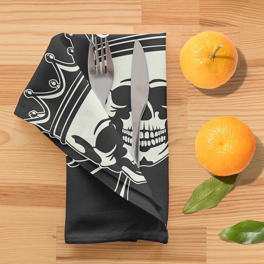 Crown Skull Table Napkin-Table Napkins-NAP_TB-IC 5007279 IC 5007279, Ancient, Animated Cartoons, Art and Paintings, Black, Black and White, Caricature, Cartoons, Fashion, Historical, Icons, Illustrations, Love, Medieval, Patterns, Romance, Signs, Signs and Symbols, Symbols, Vintage, crown, skull, table, napkin, pattern, seamless, skulls, calavera, with, art, backgrounds, bone, cartoon, castle, decoration, element, fabric, history, icon, illustration, image, imagery, jolly, leaf, objects, power, sign, silhou