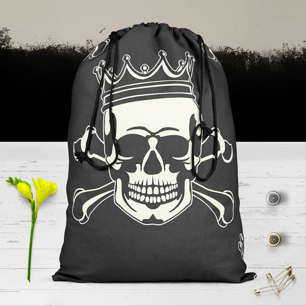 Crown Skull Reusable Sack Bag | Bag for Gym, Storage, Vegetable & Travel-Drawstring Sack Bags-SCK_FB_DS-IC 5007279 IC 5007279, Ancient, Animated Cartoons, Art and Paintings, Black, Black and White, Caricature, Cartoons, Fashion, Historical, Icons, Illustrations, Love, Medieval, Patterns, Romance, Signs, Signs and Symbols, Symbols, Vintage, crown, skull, reusable, sack, bag, for, gym, storage, vegetable, travel, cotton, canvas, fabric, pattern, seamless, skulls, calavera, with, art, backgrounds, bone, cartoo