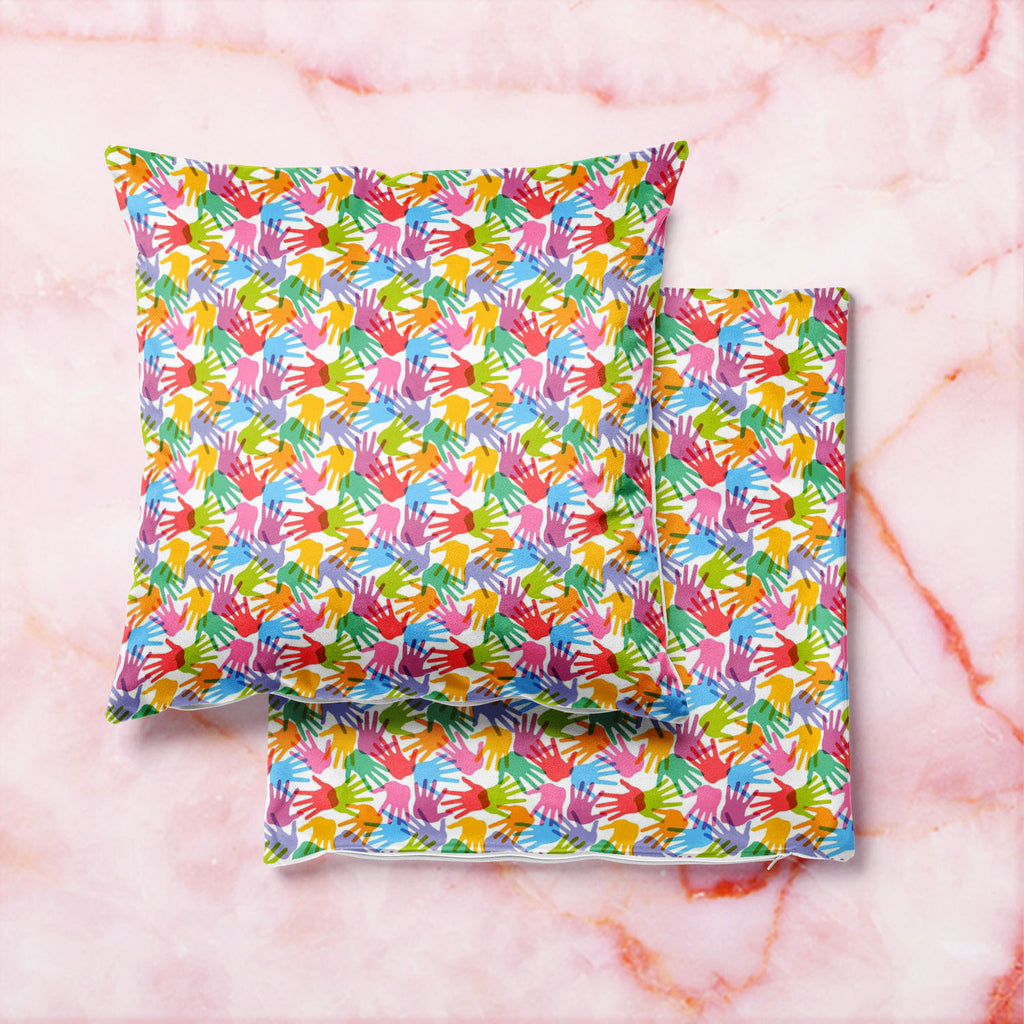 Handprint Cushion Cover Throw Pillow-Cushion Covers-CUS_CV-IC 5007280 IC 5007280, Abstract Expressionism, Abstracts, Baby, Black and White, Business, Children, Kids, Patterns, People, Retro, Semi Abstract, Signs, Signs and Symbols, Symbols, White, handprint, cushion, cover, throw, pillow, abstract, background, child, collection, color, colorful, concept, cooperation, design, dirty, finger, fingerprint, freedom, group, hand, print, handshake, human, imprint, ink, isolated, multicolored, painted, palm, paper,