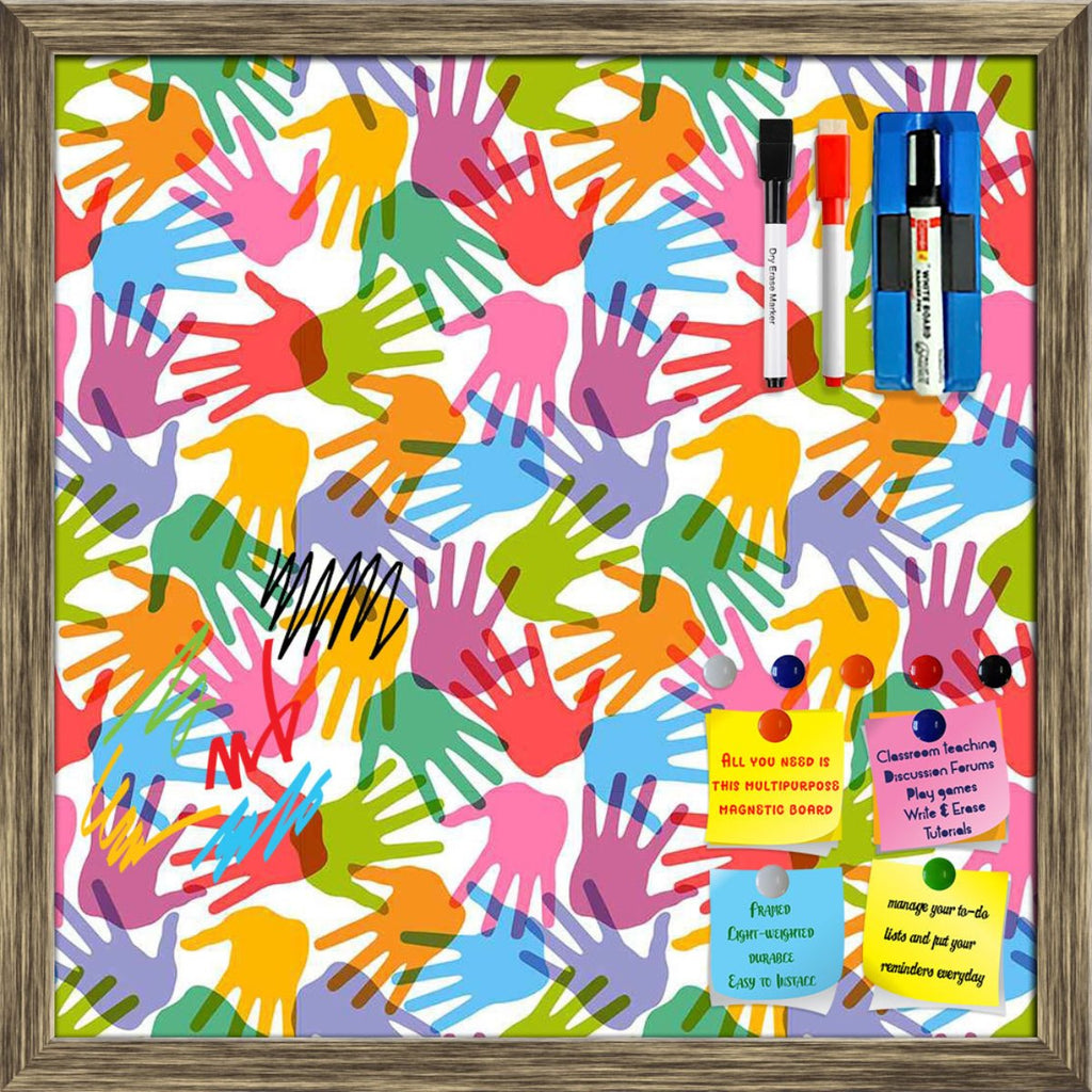 Handprint Framed Magnetic Dry Erase Board | Combo with Magnet Buttons & Markers-Magnetic Boards Framed-MGB_FR-IC 5007280 IC 5007280, Abstract Expressionism, Abstracts, Baby, Black and White, Business, Children, Kids, Patterns, People, Retro, Semi Abstract, Signs, Signs and Symbols, Symbols, White, handprint, framed, magnetic, dry, erase, board, printed, whiteboard, with, 4, magnets, 2, markers, 1, duster, abstract, background, child, collection, color, colorful, concept, cooperation, design, dirty, finger, 