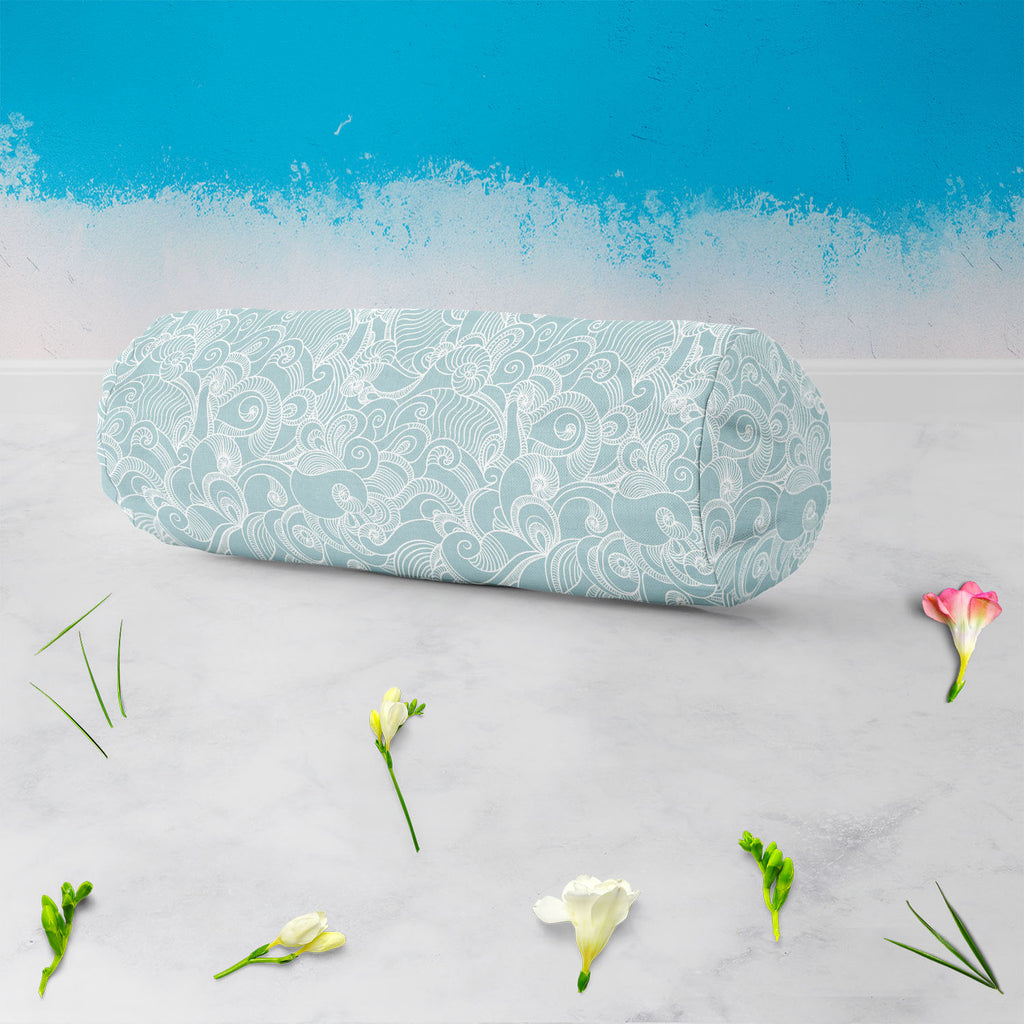 Abstract Wave Bolster Cover Booster Cases | Concealed Zipper Opening - Bolster Covers - ArtzFolio.com