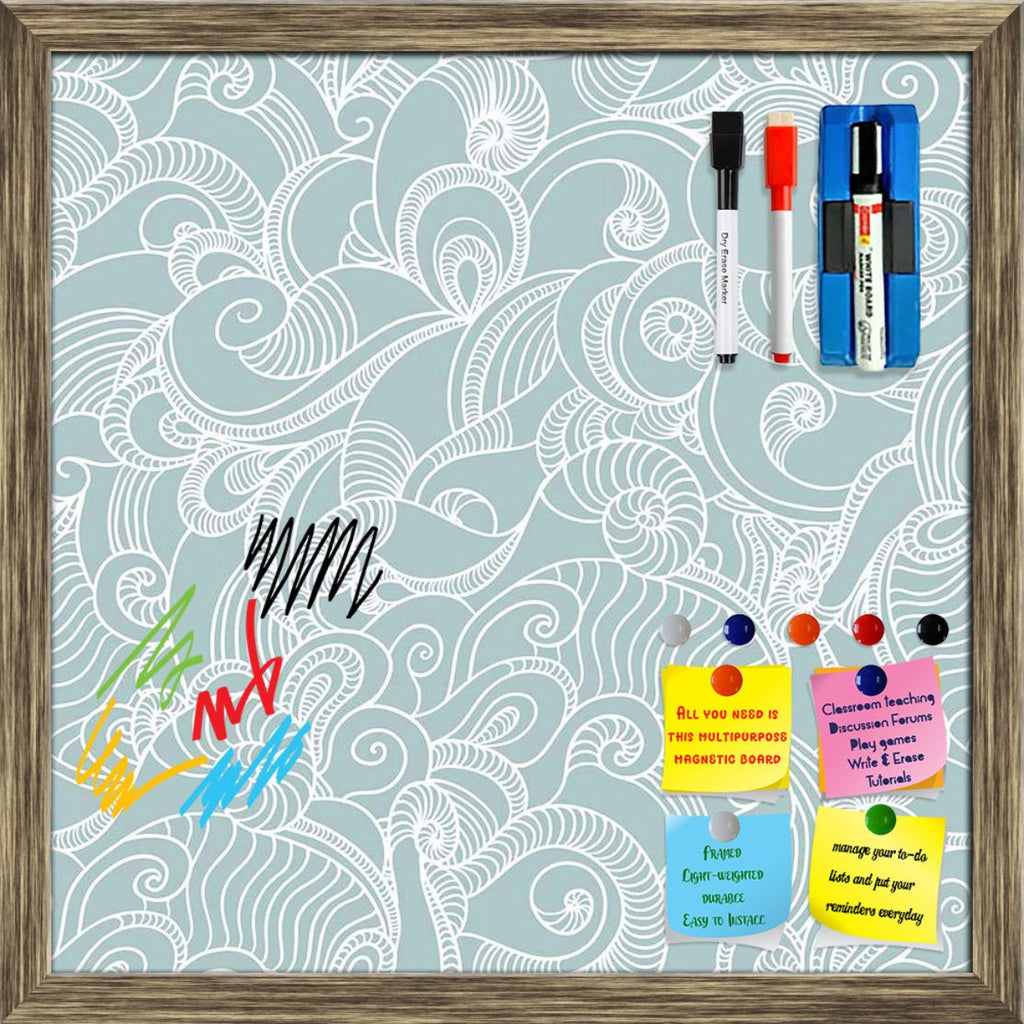 Abstract Wave Framed Magnetic Dry Erase Board | Combo with Magnet Buttons & Markers - Magnetic Boards Framed - ArtzFolio.com