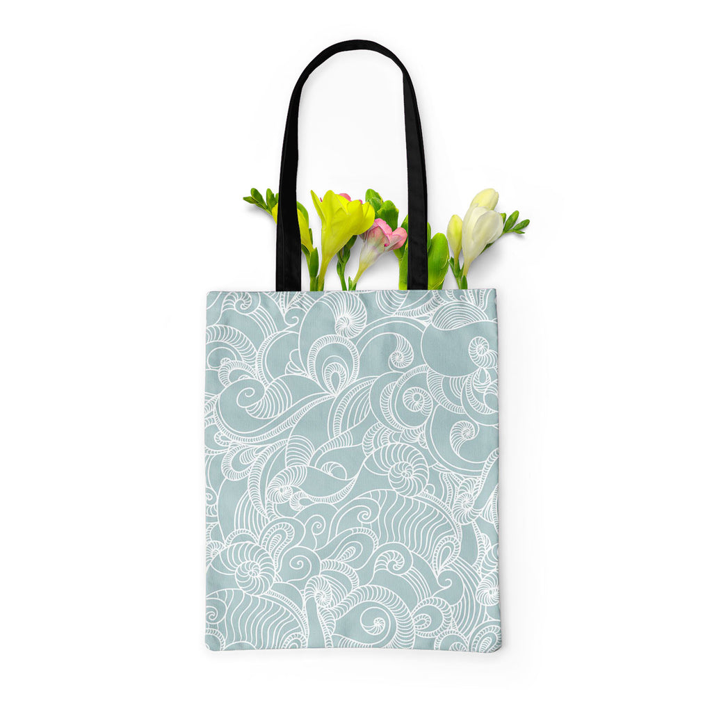 Abstract Wave Tote Bag Shoulder Purse | Multipurpose - Tote Bags Basic - ArtzFolio.com