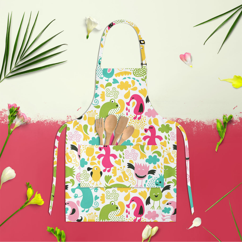 Monsters Apron | Adjustable, Free Size & Waist Tiebacks-Aprons Neck to Knee-APR_NK_KN-IC 5007282 IC 5007282, Animals, Animated Cartoons, Baby, Black and White, Caricature, Cartoons, Children, Comedy, Fantasy, Humor, Humour, Illustrations, Kids, Patterns, Signs, Signs and Symbols, Symbols, White, monsters, apron, adjustable, free, size, waist, tiebacks, alien, amoeba, animal, background, bacterium, bizarre, cartoon, character, cheerful, child, collection, creature, cute, demon, design, dinosaur, doodle, drag