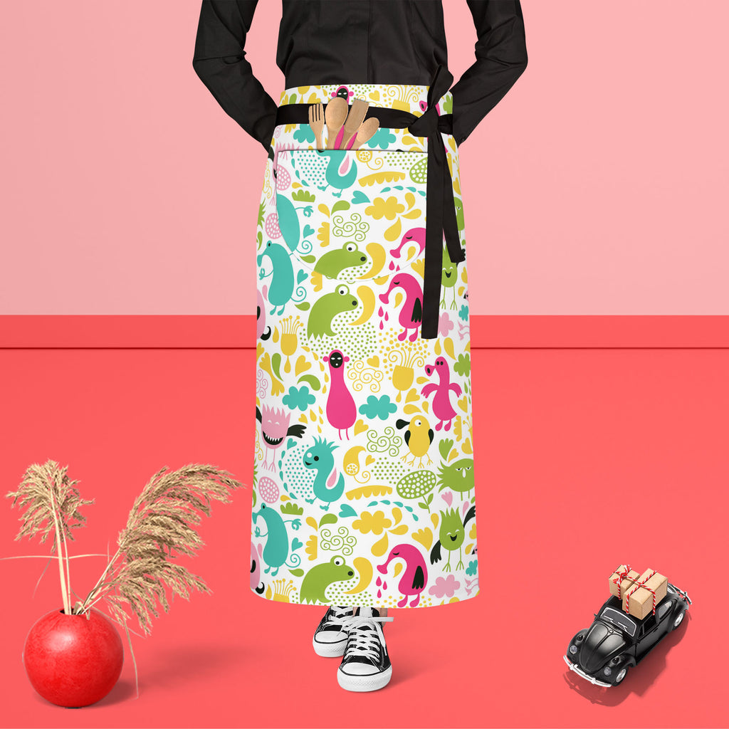 Monsters Apron | Adjustable, Free Size & Waist Tiebacks-Aprons Waist to Feet-APR_WS_FT-IC 5007282 IC 5007282, Animals, Animated Cartoons, Baby, Black and White, Caricature, Cartoons, Children, Comedy, Fantasy, Humor, Humour, Illustrations, Kids, Patterns, Signs, Signs and Symbols, Symbols, White, monsters, apron, adjustable, free, size, waist, tiebacks, alien, amoeba, animal, background, bacterium, bizarre, cartoon, character, cheerful, child, collection, creature, cute, demon, design, dinosaur, doodle, dra