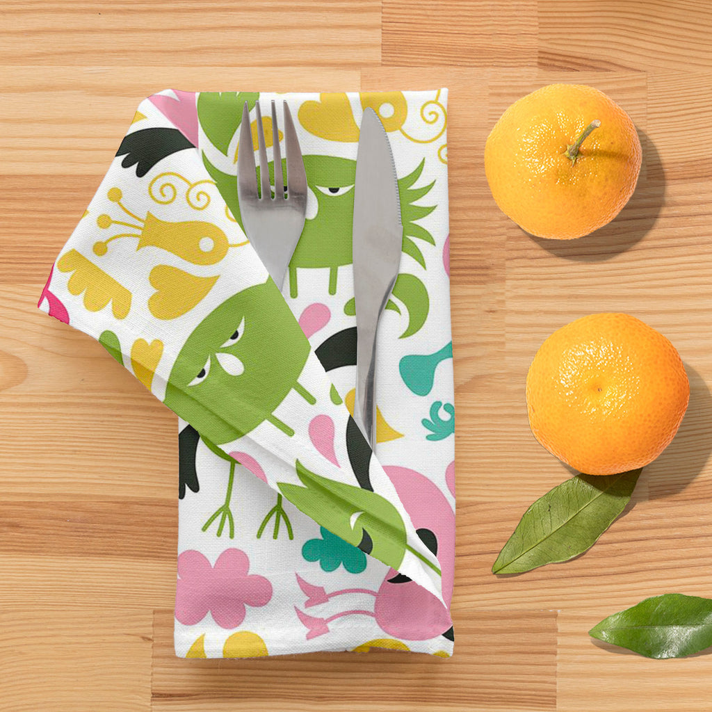 Monsters Table Napkin-Table Napkins-NAP_TB-IC 5007282 IC 5007282, Animals, Animated Cartoons, Baby, Black and White, Caricature, Cartoons, Children, Comedy, Fantasy, Humor, Humour, Illustrations, Kids, Patterns, Signs, Signs and Symbols, Symbols, White, monsters, table, napkin, alien, amoeba, animal, background, bacterium, bizarre, cartoon, character, cheerful, child, collection, creature, cute, demon, design, dinosaur, doodle, dragon, drop, fabric, fun, funny, ghost, green, halloween, happy, horror, illust