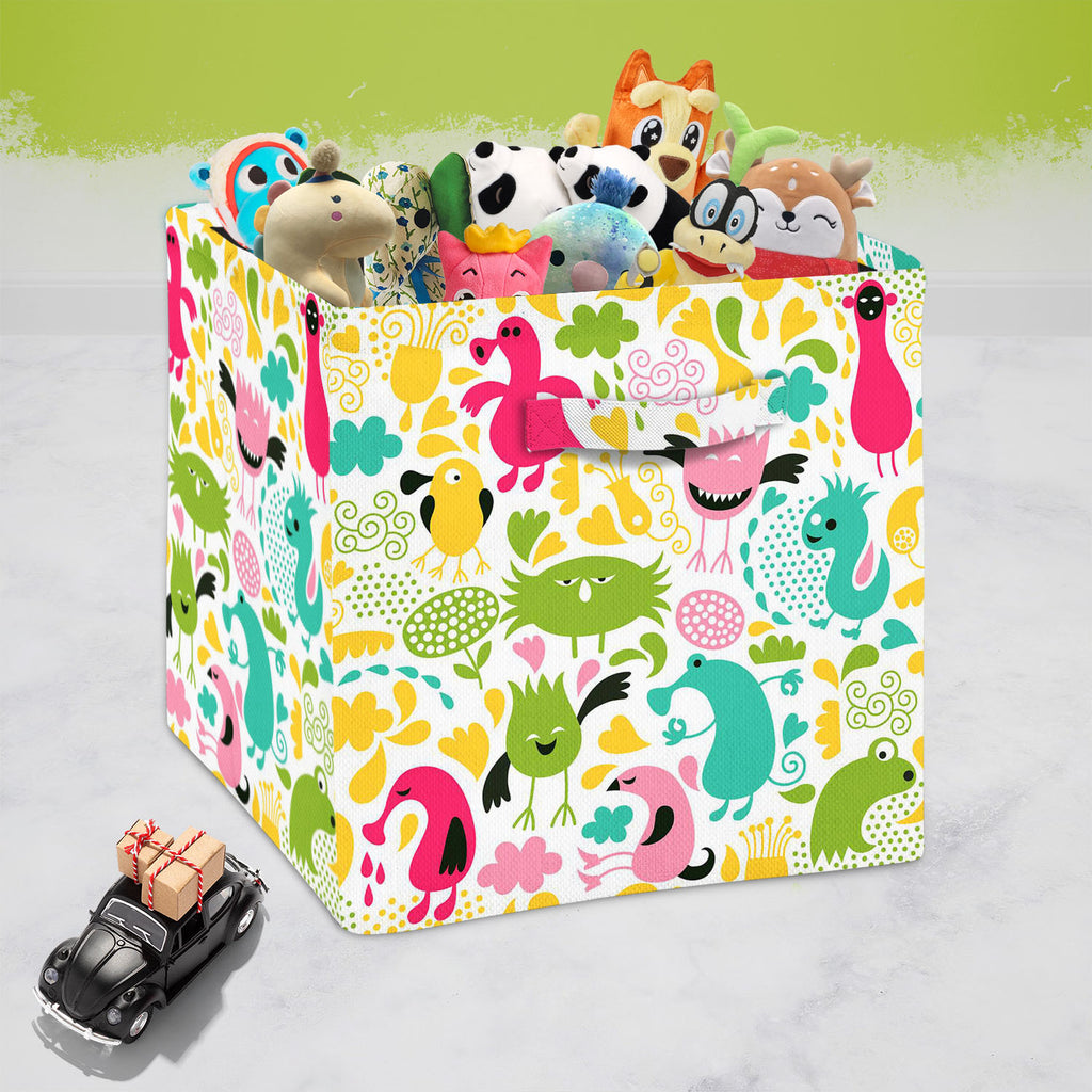 Monsters Foldable Open Storage Bin | Organizer Box, Toy Basket, Shelf Box, Laundry Bag | Canvas Fabric-Storage Bins-STR_BI_CB-IC 5007282 IC 5007282, Animals, Animated Cartoons, Baby, Black and White, Caricature, Cartoons, Children, Comedy, Fantasy, Humor, Humour, Illustrations, Kids, Patterns, Signs, Signs and Symbols, Symbols, White, monsters, foldable, open, storage, bin, organizer, box, toy, basket, shelf, laundry, bag, canvas, fabric, alien, amoeba, animal, background, bacterium, bizarre, cartoon, chara