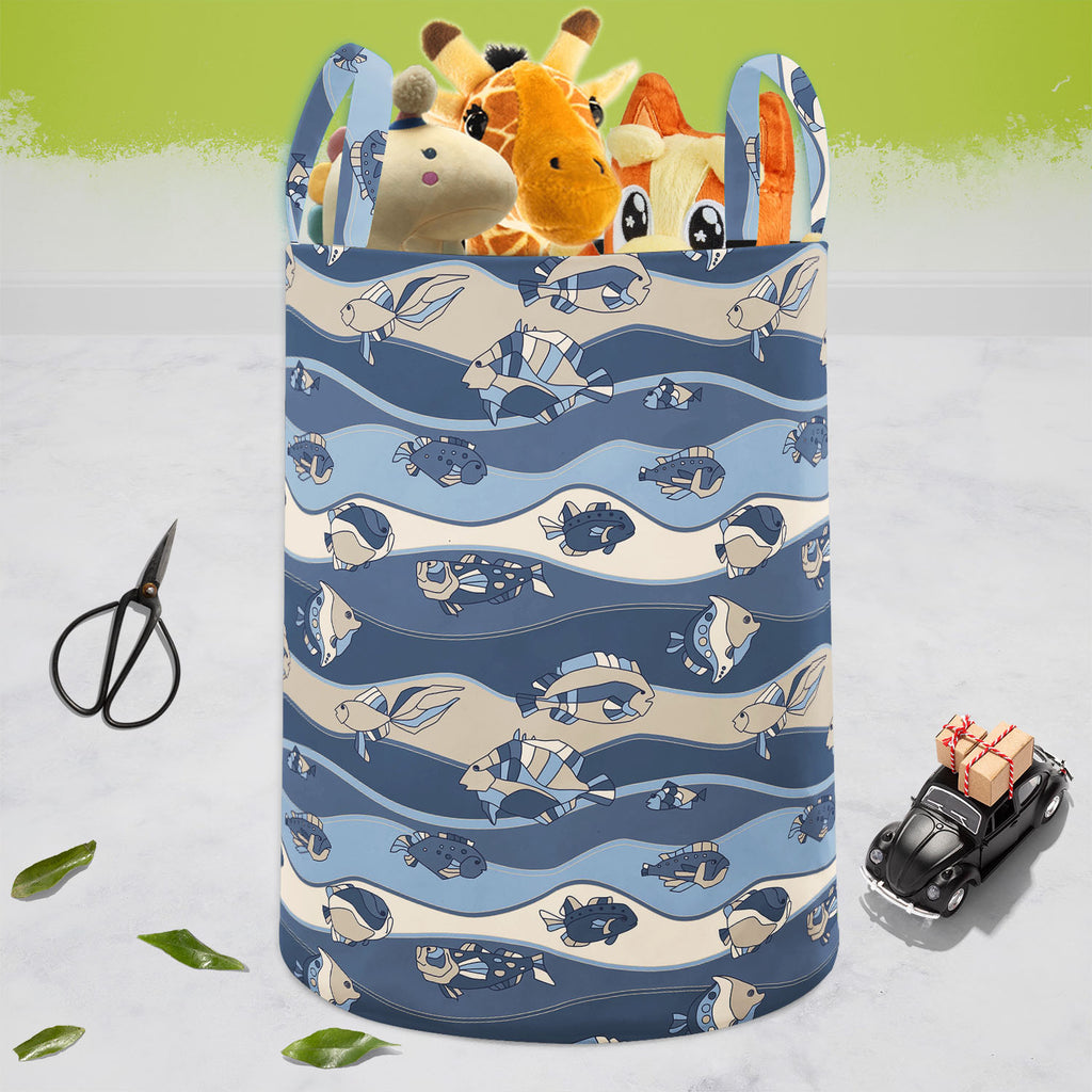 Fish Aquarium Foldable Open Storage Bin | Organizer Box, Toy Basket, Shelf Box, Laundry Bag | Canvas Fabric-Storage Bins-STR_BI_CB-IC 5007283 IC 5007283, Animals, Animated Cartoons, Automobiles, Birds, Botanical, Caricature, Cartoons, Decorative, Digital, Digital Art, Fantasy, Floral, Flowers, Graphic, Illustrations, Nature, Patterns, Scenic, Stripes, Transportation, Travel, Tropical, Vehicles, Wildlife, fish, aquarium, foldable, open, storage, bin, organizer, box, toy, basket, shelf, laundry, bag, canvas, 