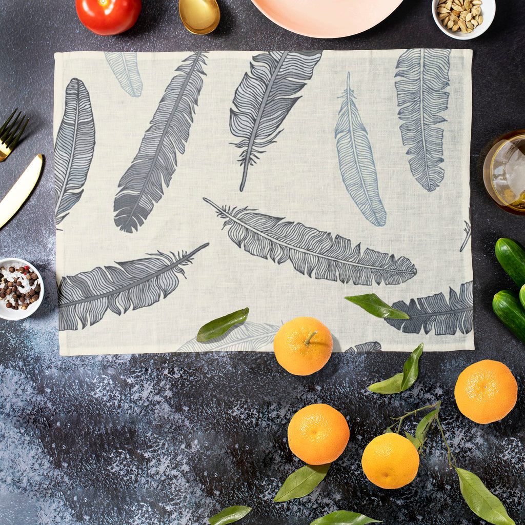 Feathery Table Mat Placemat-Table Place Mats Fabric-MAT_TB-IC 5007284 IC 5007284, Ancient, Arrows, Art and Paintings, Birds, Black, Black and White, Calligraphy, Decorative, Drawing, Historical, Illustrations, Medieval, Modern Art, Nature, Patterns, Scenic, Signs, Signs and Symbols, Sketches, Symbols, Vintage, Wildlife, feathery, table, mat, placemat, feather, pattern, feathers, seamless, bird, wallpaper, literature, muster, background, art, author, beauty, clip, color, creative, decoration, design, element