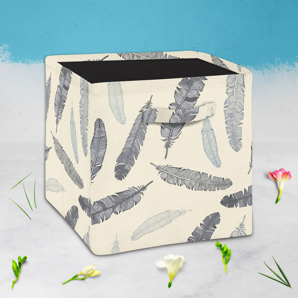 Feathery Foldable Open Storage Bin | Organizer Box, Toy Basket, Shelf Box, Laundry Bag | Canvas Fabric-Storage Bins-STR_BI_CB-IC 5007284 IC 5007284, Ancient, Arrows, Art and Paintings, Birds, Black, Black and White, Calligraphy, Decorative, Drawing, Historical, Illustrations, Medieval, Modern Art, Nature, Patterns, Scenic, Signs, Signs and Symbols, Sketches, Symbols, Vintage, Wildlife, feathery, foldable, open, storage, bin, organizer, box, toy, basket, shelf, laundry, bag, canvas, fabric, feather, pattern,