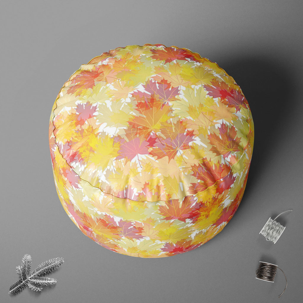 Autumn Leaves D2 Footstool Footrest Puffy Pouffe Ottoman Bean Bag | Canvas Fabric-Footstools-FST_CB_BN-IC 5007285 IC 5007285, Abstract Expressionism, Abstracts, Art and Paintings, Botanical, Decorative, Floral, Flowers, Holidays, Illustrations, Nature, Patterns, Scenic, Seasons, Semi Abstract, Signs, Signs and Symbols, Space, Wooden, autumn, leaves, d2, footstool, footrest, puffy, pouffe, ottoman, bean, bag, canvas, fabric, september, abstract, art, backdrop, background, banner, botany, branch, bright, card