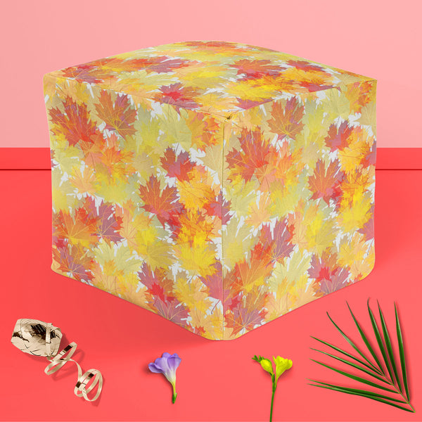 Autumn Leaves D2 Footstool Footrest Puffy Pouffe Ottoman Bean Bag | Canvas Fabric-Footstools-FST_CB_BN-IC 5007285 IC 5007285, Abstract Expressionism, Abstracts, Art and Paintings, Botanical, Decorative, Floral, Flowers, Holidays, Illustrations, Nature, Patterns, Scenic, Seasons, Semi Abstract, Signs, Signs and Symbols, Space, Wooden, autumn, leaves, d2, puffy, pouffe, ottoman, footstool, footrest, bean, bag, canvas, fabric, september, abstract, art, backdrop, background, banner, botany, branch, bright, card