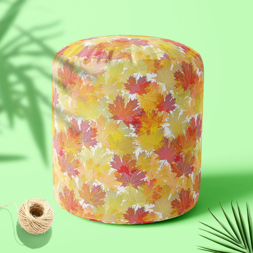 Autumn Leaves D2 Footstool Footrest Puffy Pouffe Ottoman Bean Bag | Canvas Fabric-Footstools-FST_CB_BN-IC 5007285 IC 5007285, Abstract Expressionism, Abstracts, Art and Paintings, Botanical, Decorative, Floral, Flowers, Holidays, Illustrations, Nature, Patterns, Scenic, Seasons, Semi Abstract, Signs, Signs and Symbols, Space, Wooden, autumn, leaves, d2, footstool, footrest, puffy, pouffe, ottoman, bean, bag, canvas, fabric, september, abstract, art, backdrop, background, banner, botany, branch, bright, card
