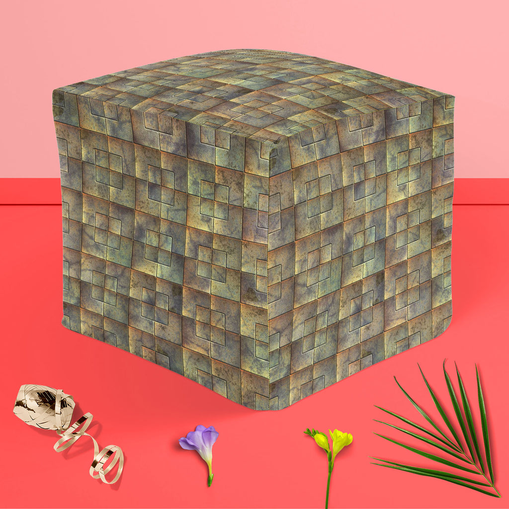 Tiled Art D2 Footstool Footrest Puffy Pouffe Ottoman Bean Bag | Canvas Fabric-Footstools-FST_CB_BN-IC 5007286 IC 5007286, Modern Art, Patterns, Signs, Signs and Symbols, Metallic, tiled, art, d2, footstool, footrest, puffy, pouffe, ottoman, bean, bag, canvas, fabric, alloy, aluminium, aluminum, background, blank, bright, brushed, design, durable, empty, floor, grey, grunge, hard, heavy, highlight, industrial, industry, iron, lines, material, metal, modern, new, old, plate, polished, reflection, reflective, 