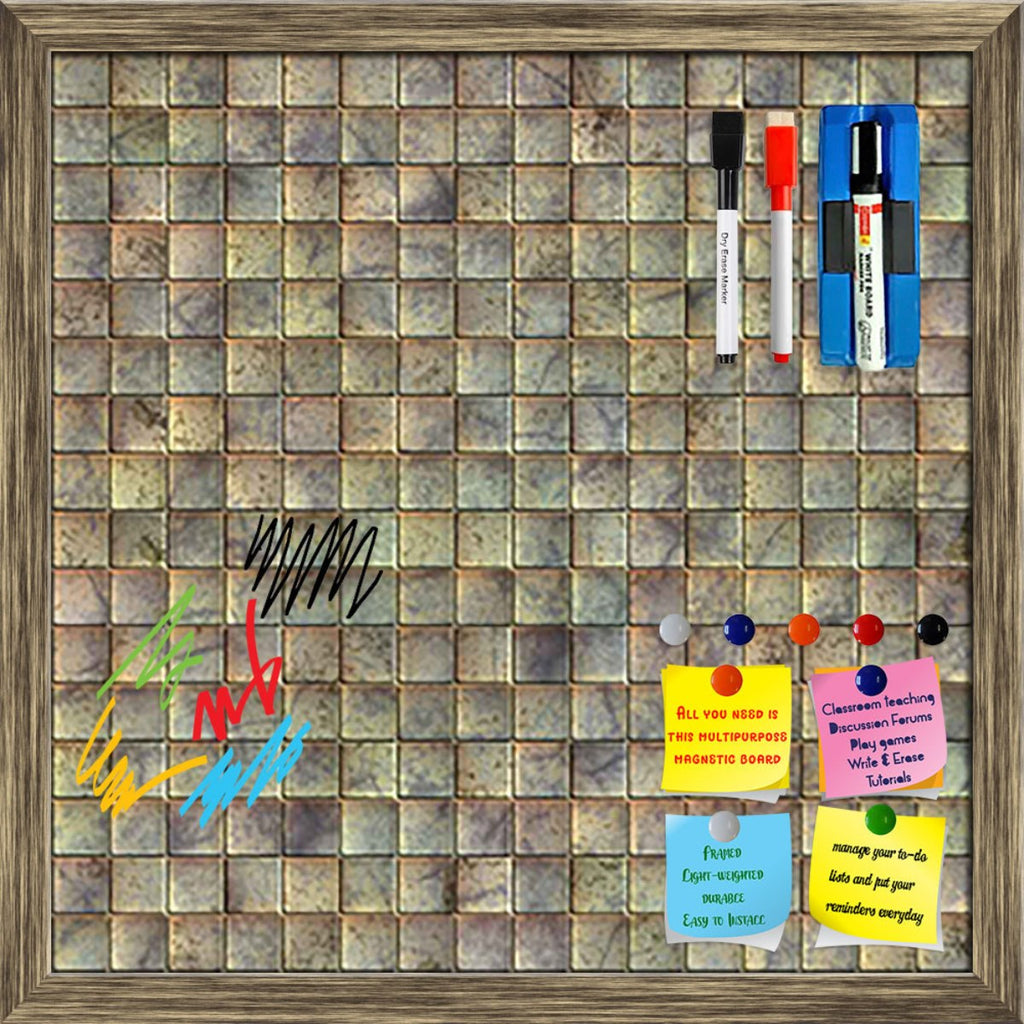 Tiled Art Framed Magnetic Dry Erase Board | Combo with Magnet Buttons & Markers-Magnetic Boards Framed-MGB_FR-IC 5007287 IC 5007287, Modern Art, Patterns, Signs, Signs and Symbols, Metallic, tiled, art, framed, magnetic, dry, erase, board, printed, whiteboard, with, 4, magnets, 2, markers, 1, duster, alloy, aluminium, aluminum, background, blank, bright, brushed, design, durable, empty, floor, grey, grunge, hard, heavy, highlight, industrial, industry, iron, lines, material, metal, modern, new, old, plate, 