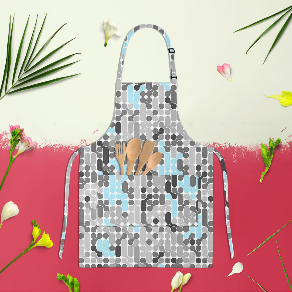 Abstract Geometric D2 Apron | Adjustable, Free Size & Waist Tiebacks - Aprons Neck to Knee - ArtzFolio.com
