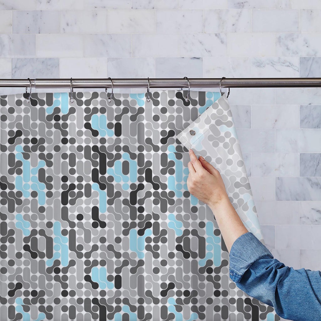 Abstract Geometric D2 Washable Waterproof Shower Curtain-Shower Curtains-CUR_SH-IC 5007288 IC 5007288, Abstract Expressionism, Abstracts, Ancient, Art and Paintings, Circle, Decorative, Digital, Digital Art, Drawing, Fashion, Geometric, Geometric Abstraction, Graphic, Historical, Illustrations, Medieval, Modern Art, Patterns, Retro, Semi Abstract, Signs, Signs and Symbols, Vintage, abstract, d2, washable, waterproof, shower, curtain, texture, background, fondo, design, textile, art, artwork, backdrop, colle