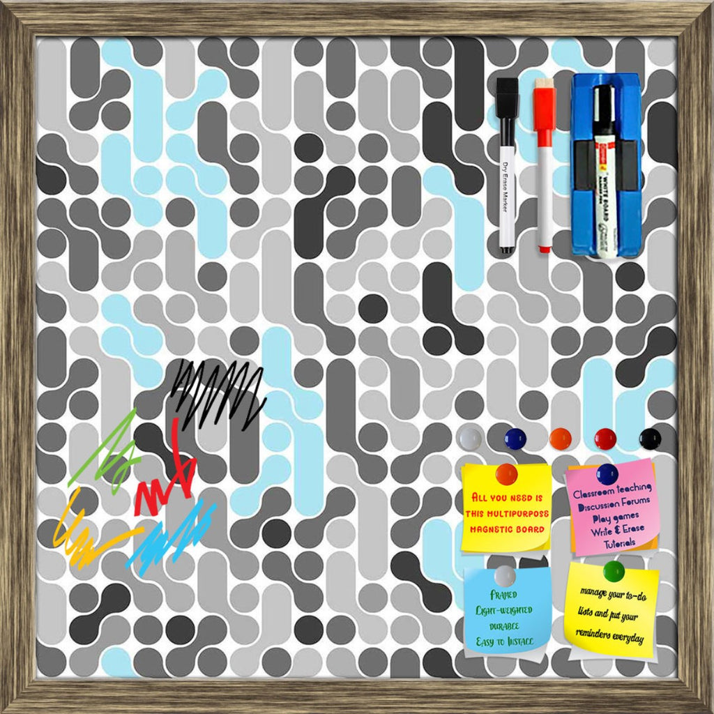 Abstract Geometric Framed Magnetic Dry Erase Board | Combo with Magnet Buttons & Markers - Magnetic Boards Framed - ArtzFolio.com