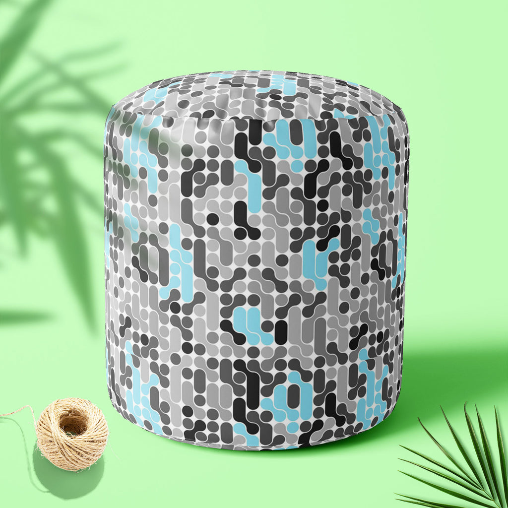 Abstract Geometric D2 Footstool Footrest Puffy Pouffe Ottoman Bean Bag | Canvas Fabric - Footstools - ArtzFolio.com