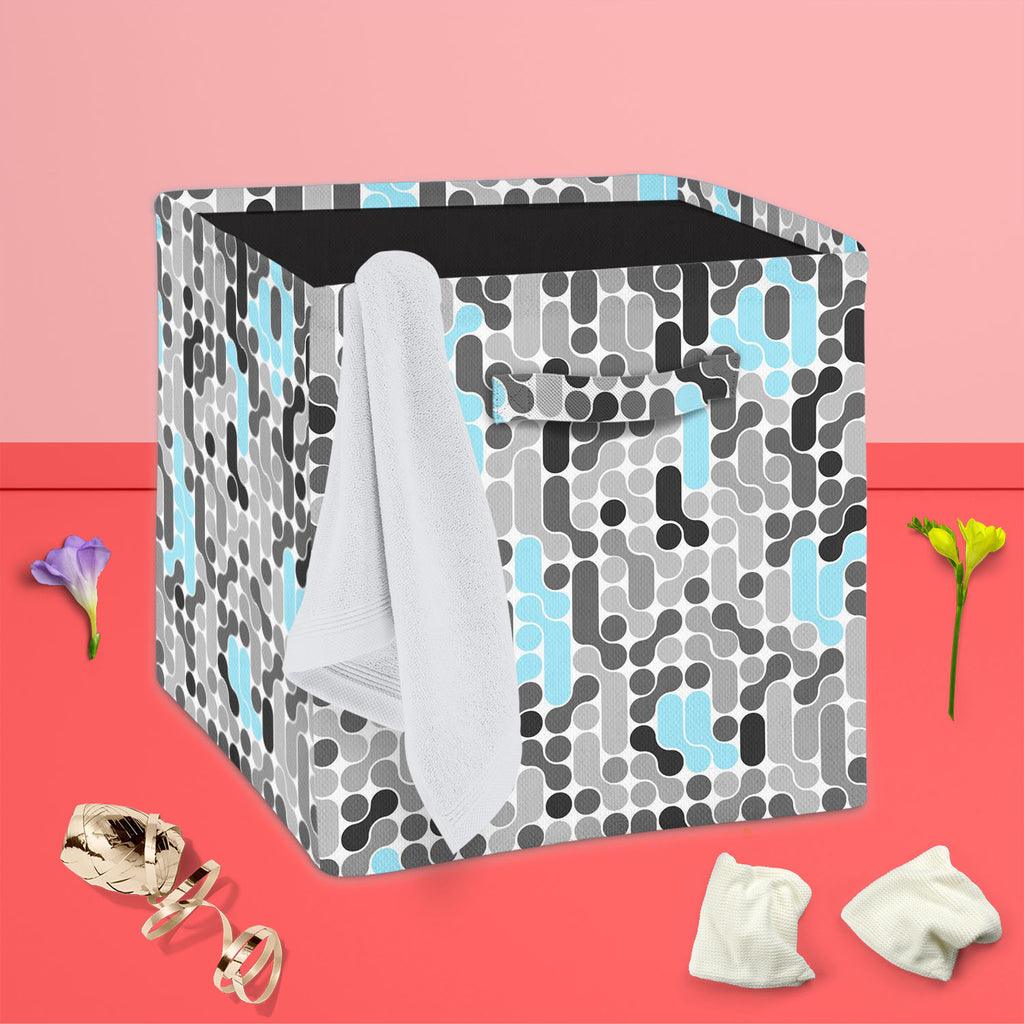 Abstract Geometric D2 Foldable Open Storage Bin | Organizer Box, Toy Basket, Shelf Box, Laundry Bag | Canvas Fabric - Storage Bins - ArtzFolio.com