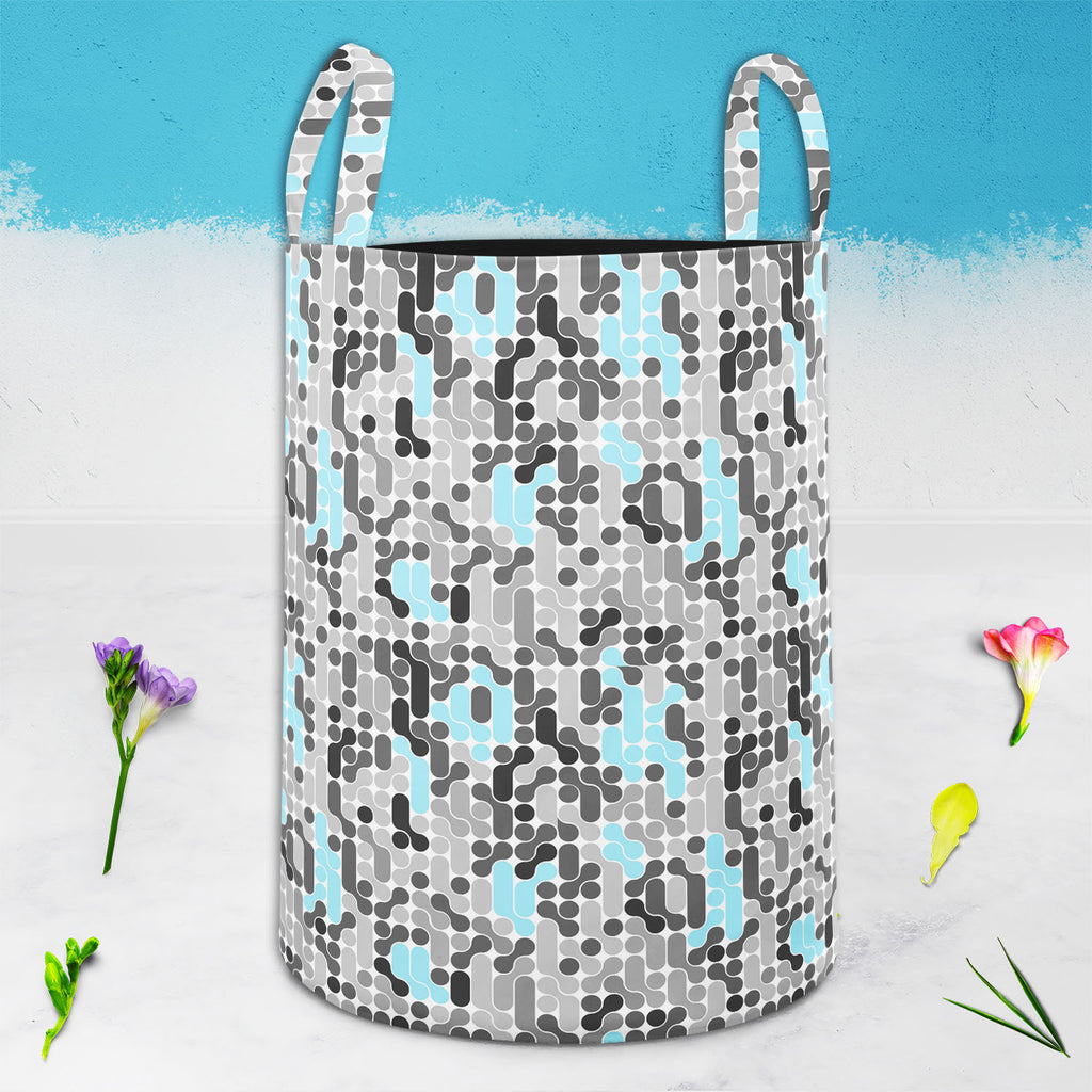 Abstract Geometric D2 Foldable Open Storage Bin | Organizer Box, Toy Basket, Shelf Box, Laundry Bag | Canvas Fabric - Storage Bins - ArtzFolio.com